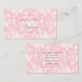 Romantic White Rose Floral Painting Pink Pattern Visitekaartje (Voorkant / Achterkant)