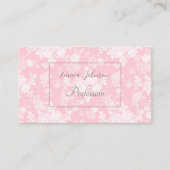 Romantic White Rose Floral Painting Pink Pattern Visitekaartje (Voorkant)