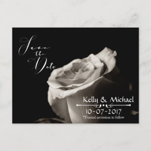 Romantic White Rose Save the Date Cards Aankondigingskaart