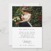Romantic White Script 2 Photo Wedding Bedankkaart (Achterkant)