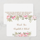 Romantic White Waterverf Floral Hartelijk dank Bedankkaart (Voorkant / Achterkant)