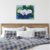 Romantic White waterverf orchid schilderij, Canvas Afdruk (Insitu (Slaapkamer))