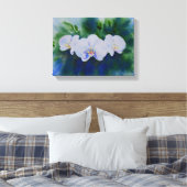 Romantic White waterverf orchid schilderij, Canvas Afdruk (Insitu (Slaapkamer))