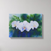 Romantic White waterverf orchid schilderij, Canvas Afdruk (Voorkant)