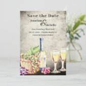 Romantic  wijnbouw bruiloft save the date (Staand voorkant)