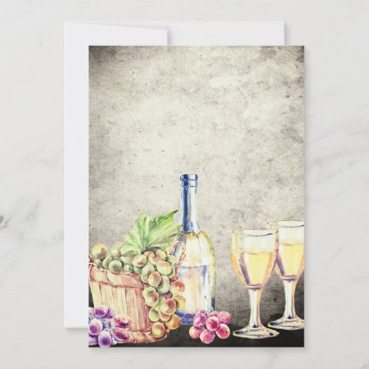 Romantic  wijnbouw bruiloft save the date (Achterkant)