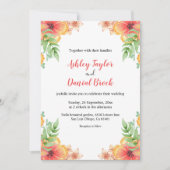 Romantic Wildbloemen Waterverf Floral Wedding Kaart (Voorkant)