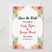 Romantic Wildbloemen Waterverf Floral Wedding Save The Date (Voorkant)