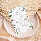 Romantic Wildflower Botanical Wedding Invitation Kaart