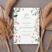 Romantic Wildflower Botanical Wedding Invitation Kaart