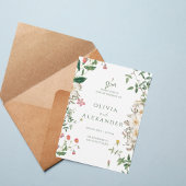 Romantic Wildflower Botanical Wedding Invitation Kaart