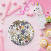 Romantic Wildflower Collage Papieren Bordje (Feest)