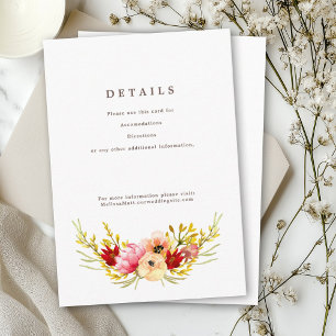 Romantic Wildflower Waterverf — Specificatiekaart Informatiekaartje