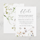 Romantic Wildflower Wedding Enclosure Kaart (Voorkant / Achterkant)