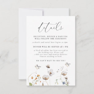 Romantic Wildflower Wedding Enclosure Kaart