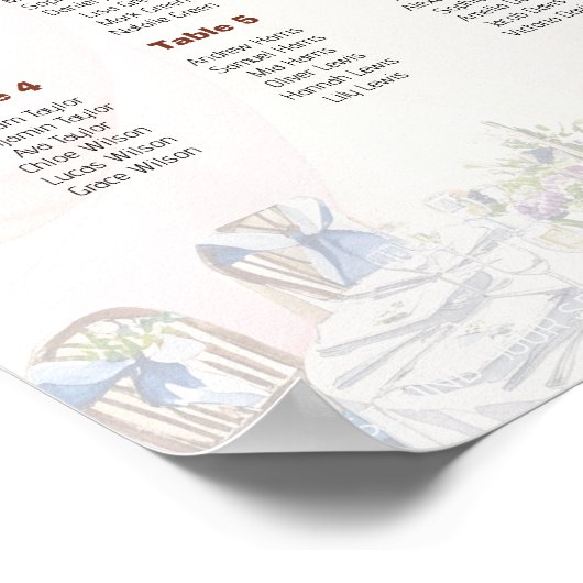Romantic Wildflower Wedding Seating Chart Poster (Hoek)