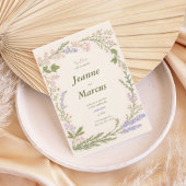 Romantic Wildflower Wreath Wedding Invitation Kaart