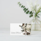 Romantic Winter Floral Bouquet Visitekaartje (Staand voorkant)