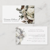 Romantic Winter Floral Bouquet Visitekaartje (Voorkant / Achterkant)