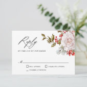 Romantic Winter Floral en Evergreens RSVP (Staand voorkant)