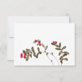 Romantic Winter Floral en Evergreens RSVP Kaartje (Achterkant)
