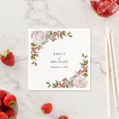 Romantic Winter Floral en Evergreens Wedding Servet (Insitu)