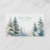 Romantic winter forest Wedding Place Card Plaatskaartje (Achterkant)