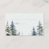 Romantic winter forest Wedding Place Card Plaatskaartje (Voorkant)