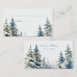 Romantic winter forest Wedding Place Card Plaatskaartje