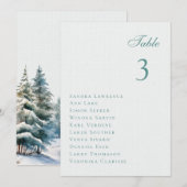 Romantic winter forest Wedding Table Seating Card Kaart (Voorkant / Achterkant)