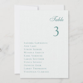 Romantic winter forest Wedding Table Seating Card Kaart