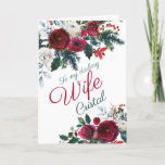 Romantic Winter Snow Rozen Kerstvrouw Feestdagen Kaart<br><div class="desc">Romantic Winter Snow Rozen Kerstvrouw Holiday Card.  Heerlijk romantische groet binnenin.  Gepersonaliseerd met de naam van je vrouw vooraan.</div>