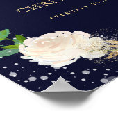 Romantic Winter Weddenschap Welkomstteken Poster (Hoek)