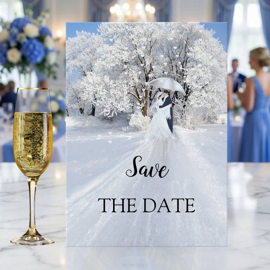Romantic Winter Wonderland Save the Date Card