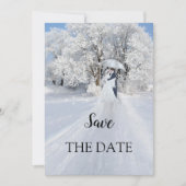 Romantic Winter Wonderland Save the Date Card (Voorkant)
