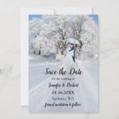 Romantic Winter Wonderland Save the Date Card (Achterkant)