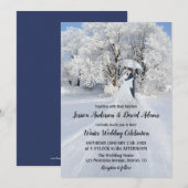 Romantic Winter Wonderland Weddenschap Kaart (Voorkant / Achterkant)