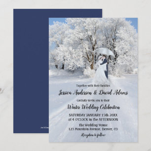 Romantic Winter Wonderland Weddenschap Kaart