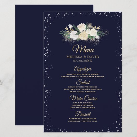 Romantic Winter Wonderland Wedding Menu (Voorkant / Achterkant)