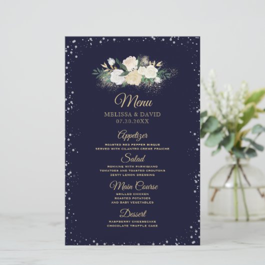 Romantic Winter Wonderland Wedding Menu (Staand voorkant)