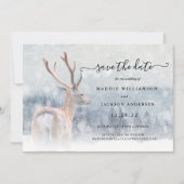 Romantic Winter Woodland Forest Save the Date (Voorkant)