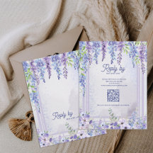Romantic Wisteria Floral Arch QR Code Wedding