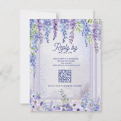 Romantic Wisteria Floral Arch QR Code Wedding RSVP Kaartje (Achterkant)