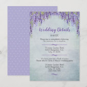 Romantic Wisteria Garden Wedding Details Announcem Aankondiging (Voorkant / Achterkant)