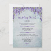 Romantic Wisteria Garden Wedding Details Announcem Aankondiging (Voorkant)