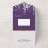 Romantic Wisteria over Paars donker All In One Uitnodiging (Buitenkant)