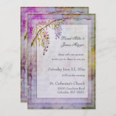 Romantic Wisteria Wedding Invitation Kaart (Voorkant / Achterkant)