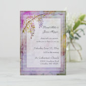 Romantic Wisteria Wedding Invitation Kaart (Staand voorkant)