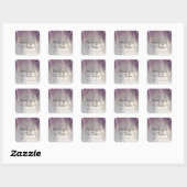 Romantic Wisteria Wedding Vierkante Sticker (Vel)