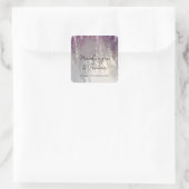 Romantic Wisteria Wedding Vierkante Sticker (Tas)